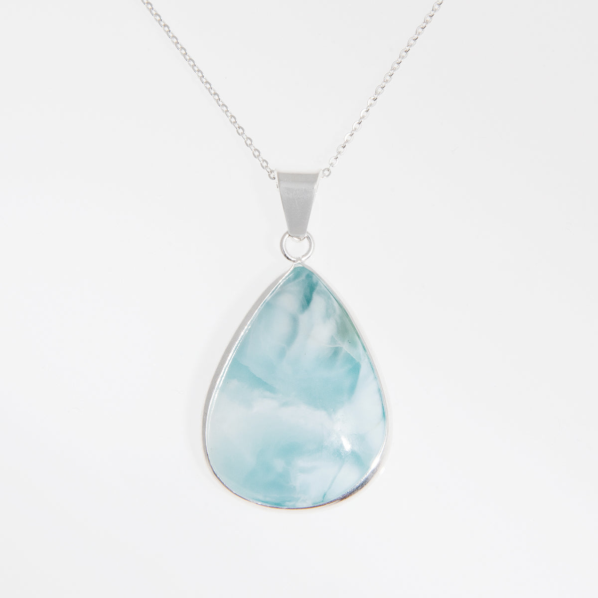 Necklace Silver Larimar long