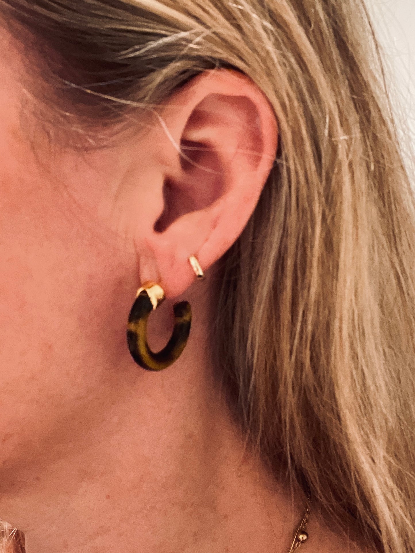 Tiger eye hoop earrings