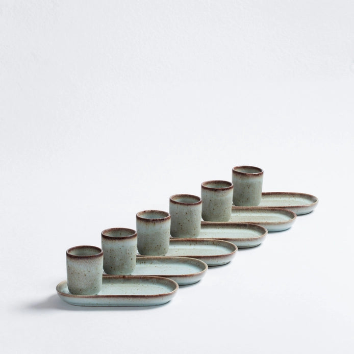 Cup with underplate turquoise