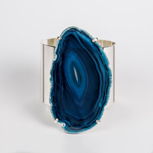 Bracelet Matao Cuff Blue Agate Silver