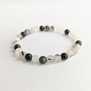 Bracelet Natural Gemstone Black Rutilated Quartz