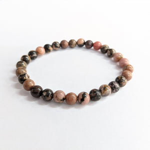 Bracelet Natural Gemstone Black Lace Rhodonite