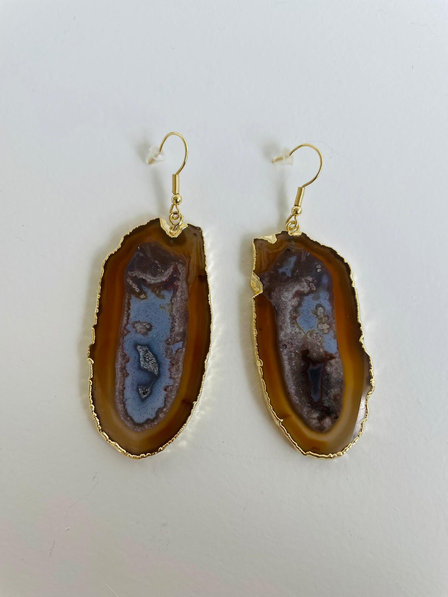Natural agate earrings
