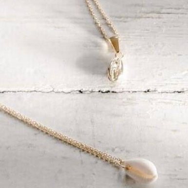 Necklace Shell Mermaid Golden Cowrie