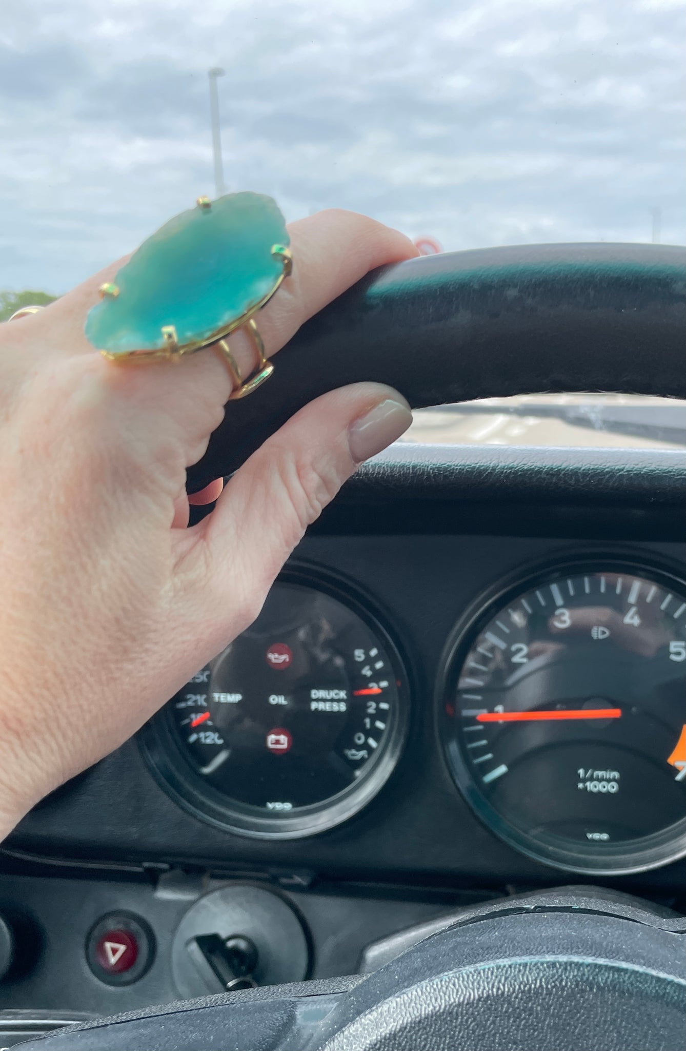 Ring Saudade Green Agate