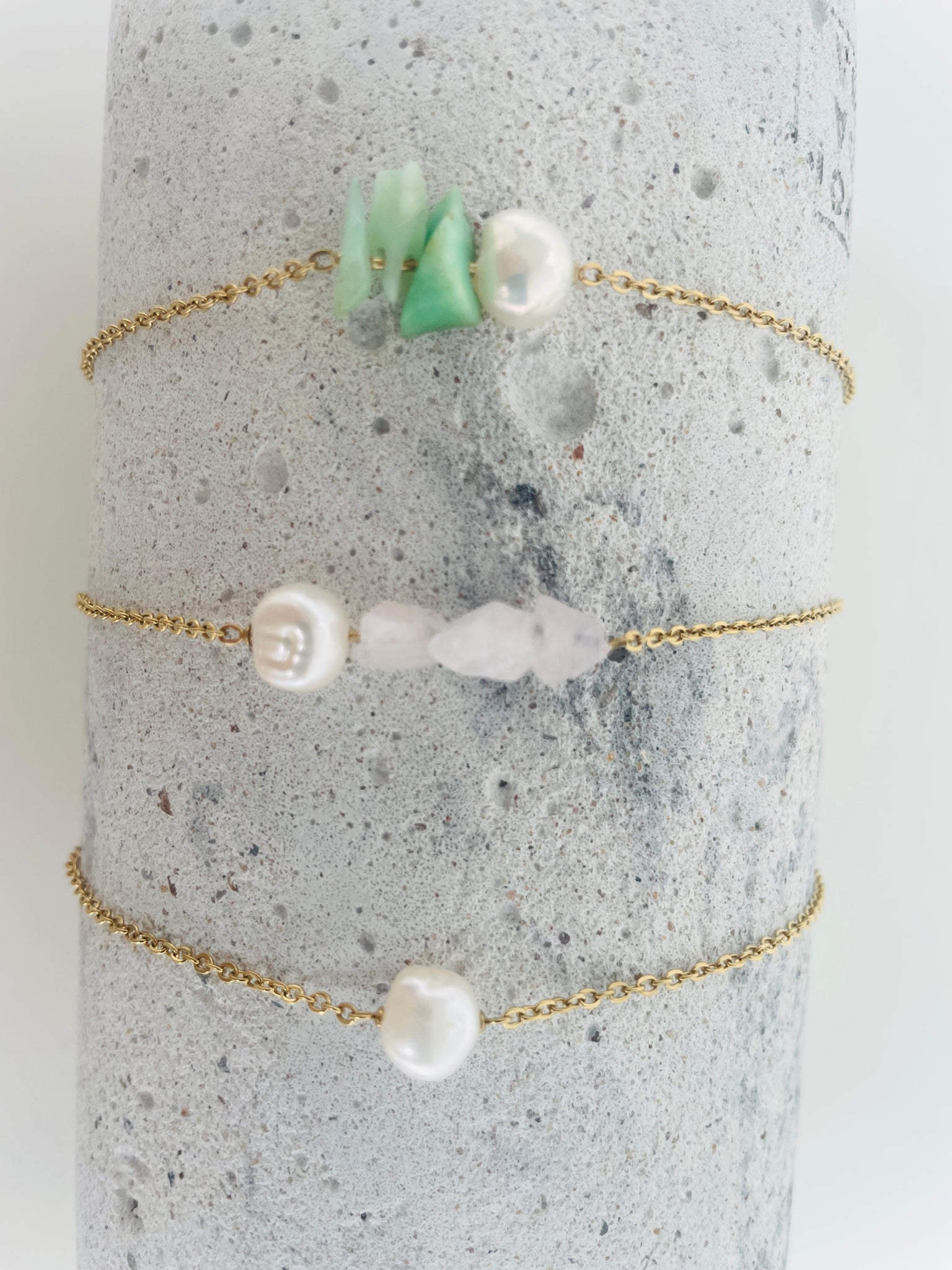 Bracelet Connection Pearl & Rose Quartz