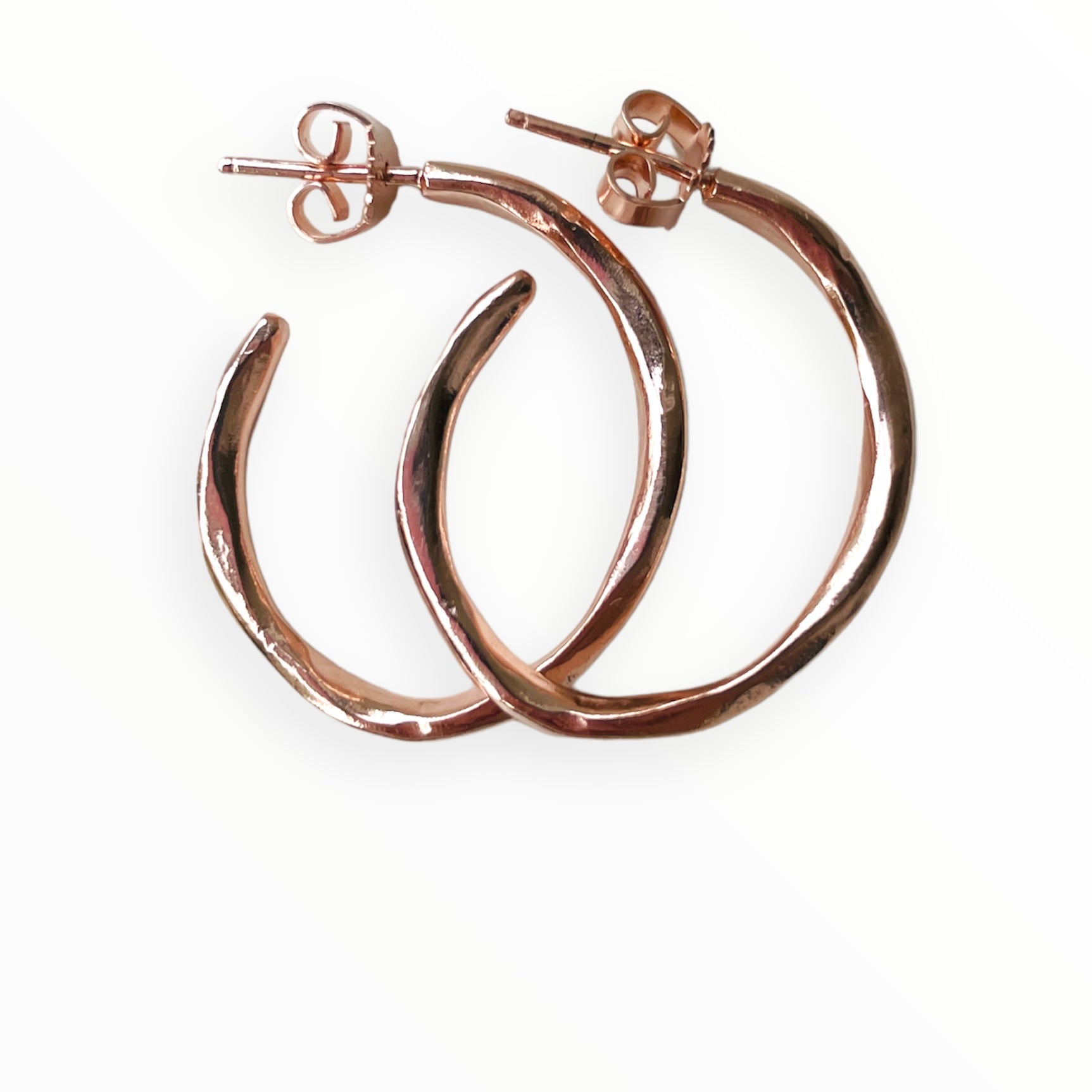 Small Organic Hoops Rose Gold