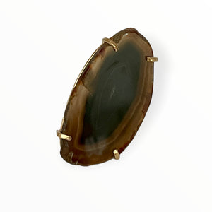 Ring Saudade Natural Brown Agate