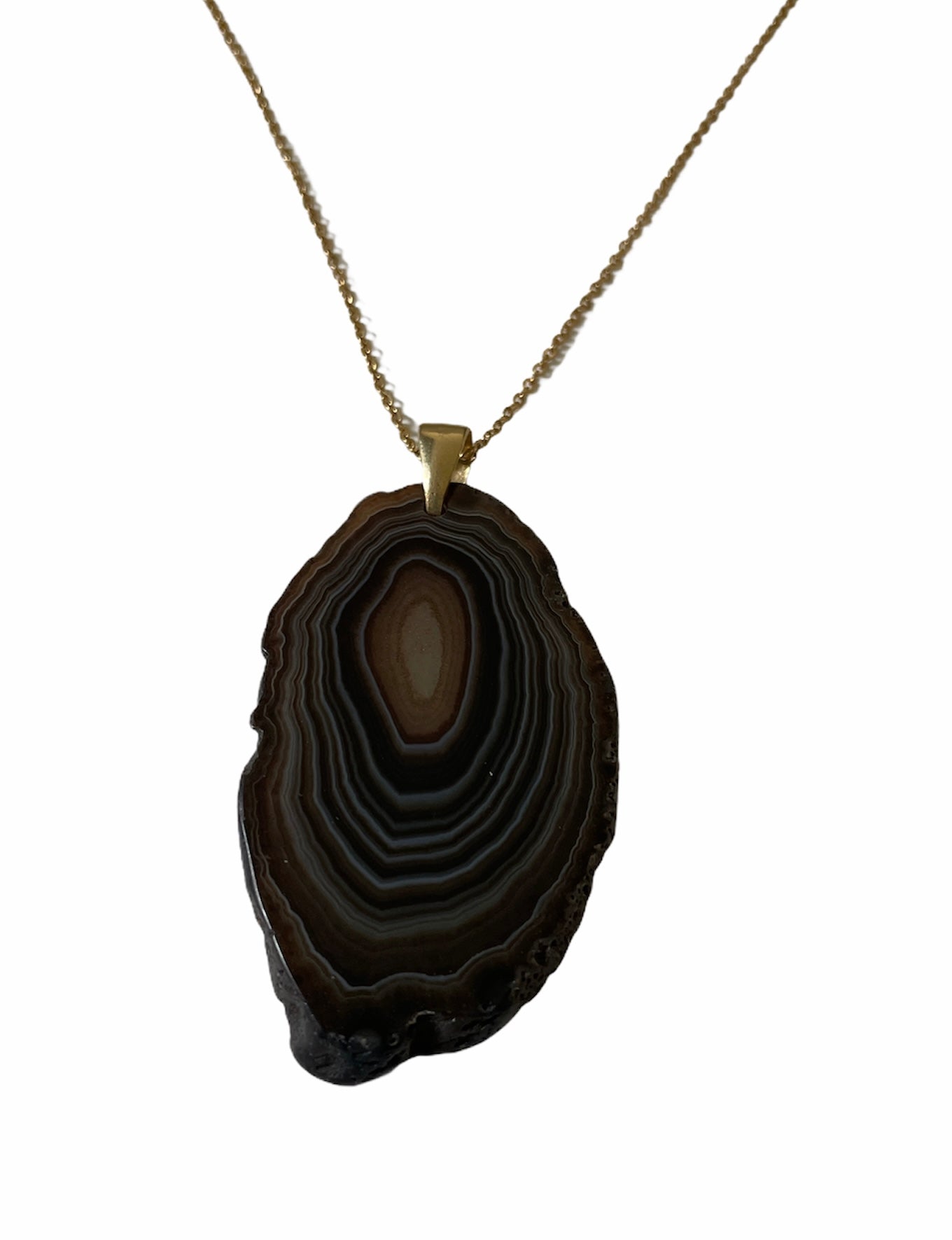 Ketting donkere agaat patroon met ruwe rand