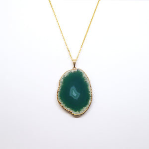 Necklace Green Agate Gold