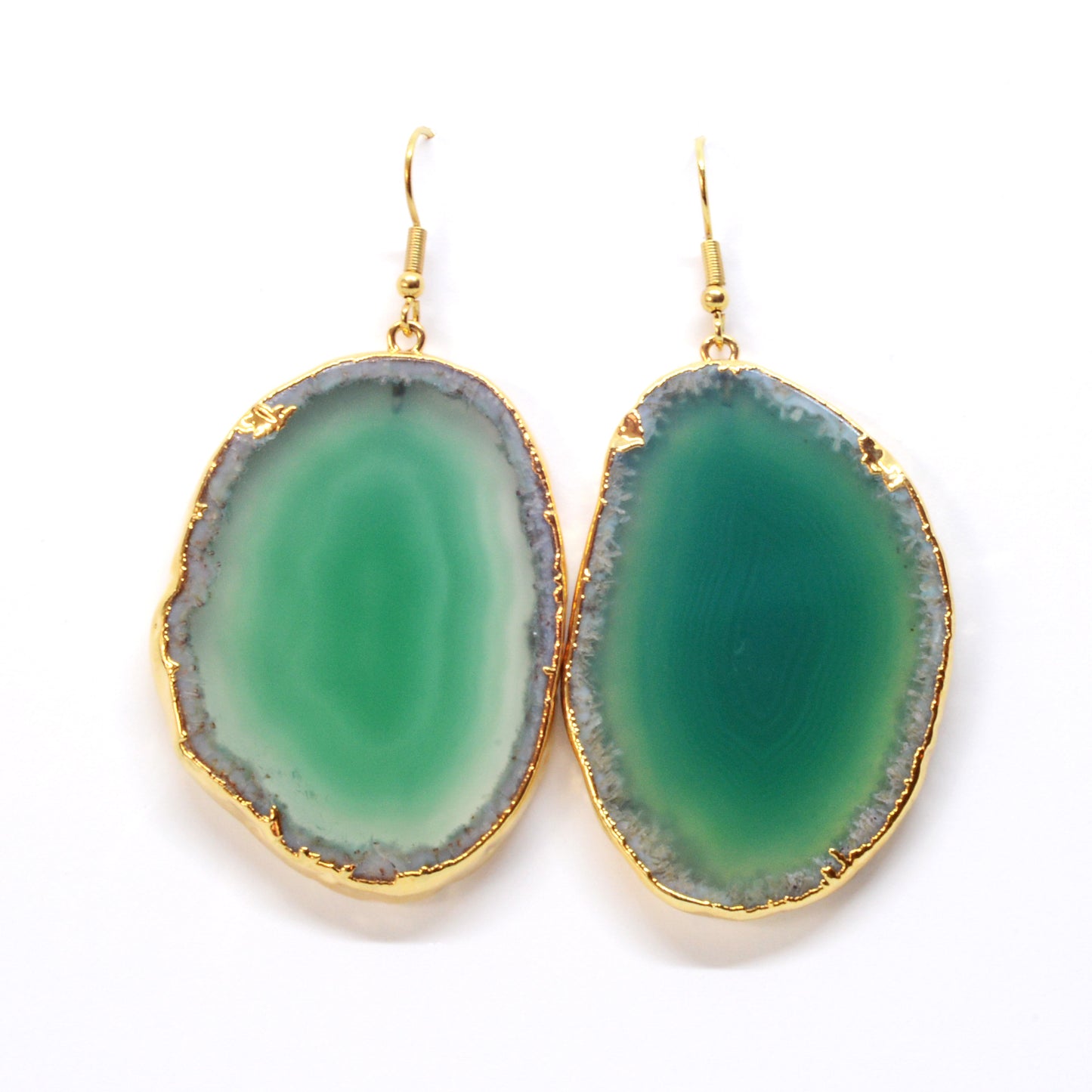 Green agate earrings