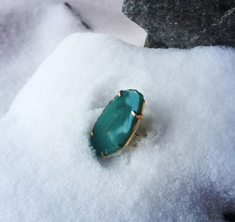 Ring Saudade Green Agate