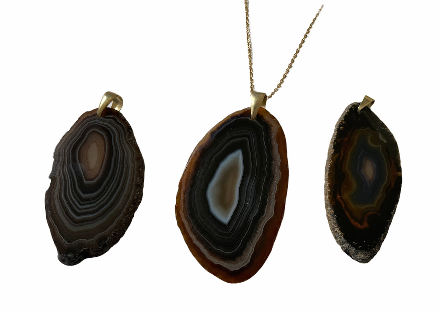Ketting donkere agaat patroon met ruwe rand