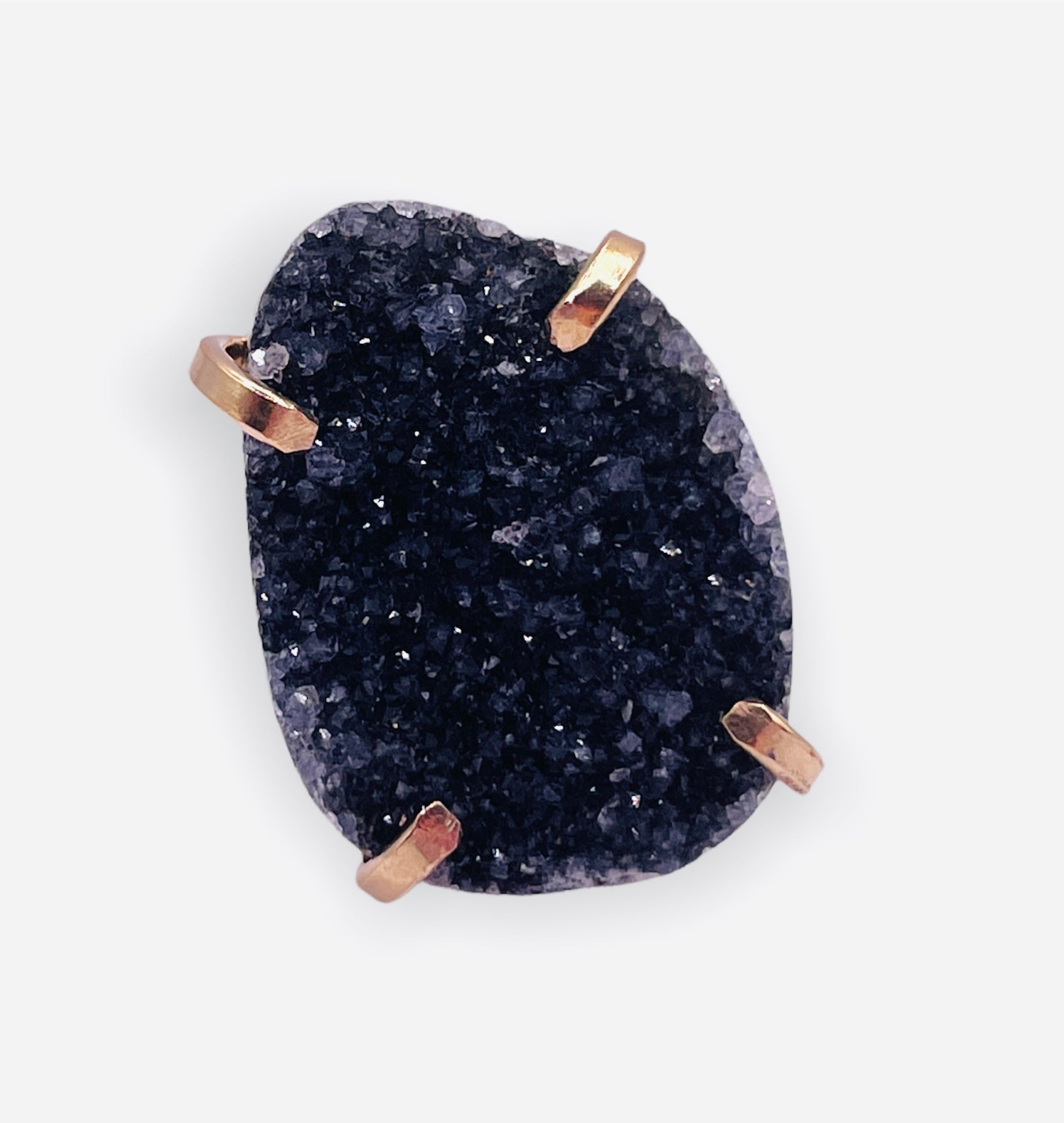 Black druzy stone discount