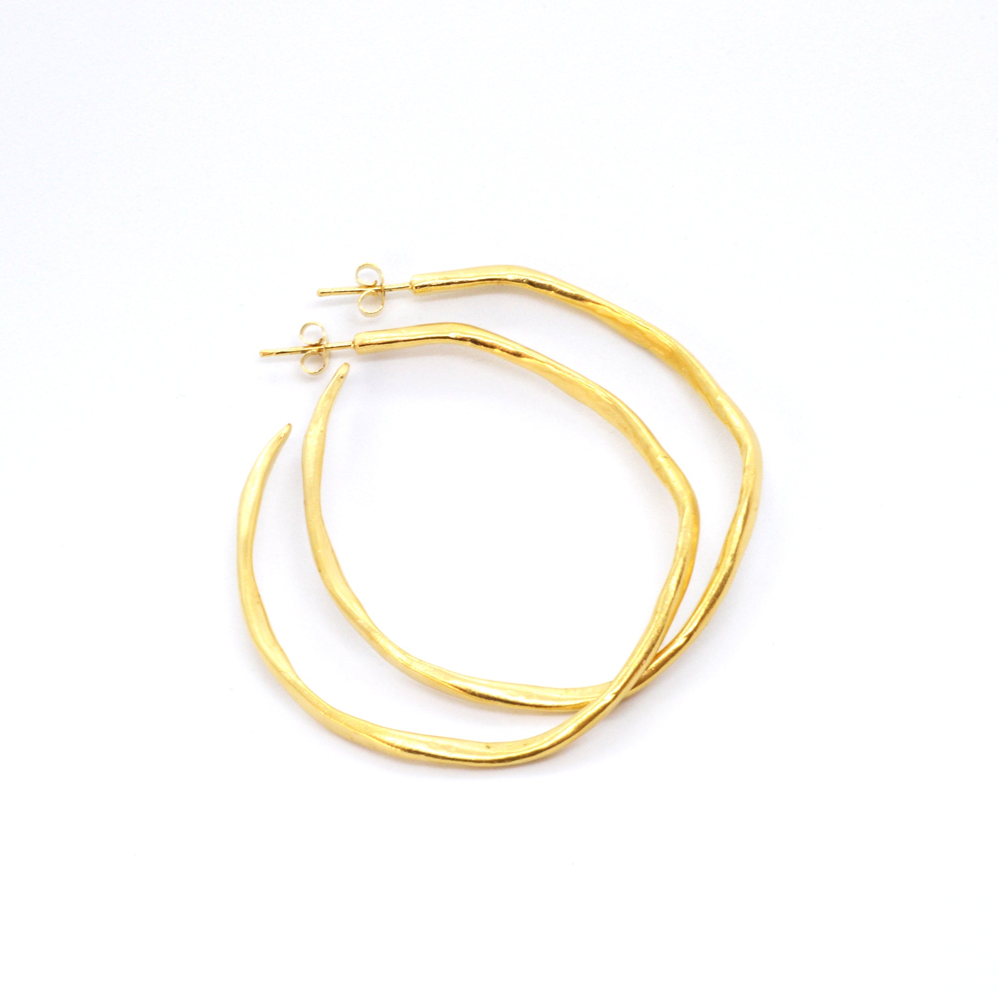 Large Organic Hoops Golden