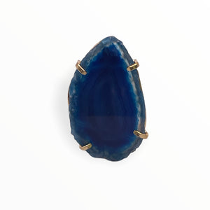 Ring Saudade Blue Agate Wire