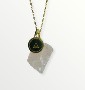 Necklace Rocky Rose Quartz & Amulette