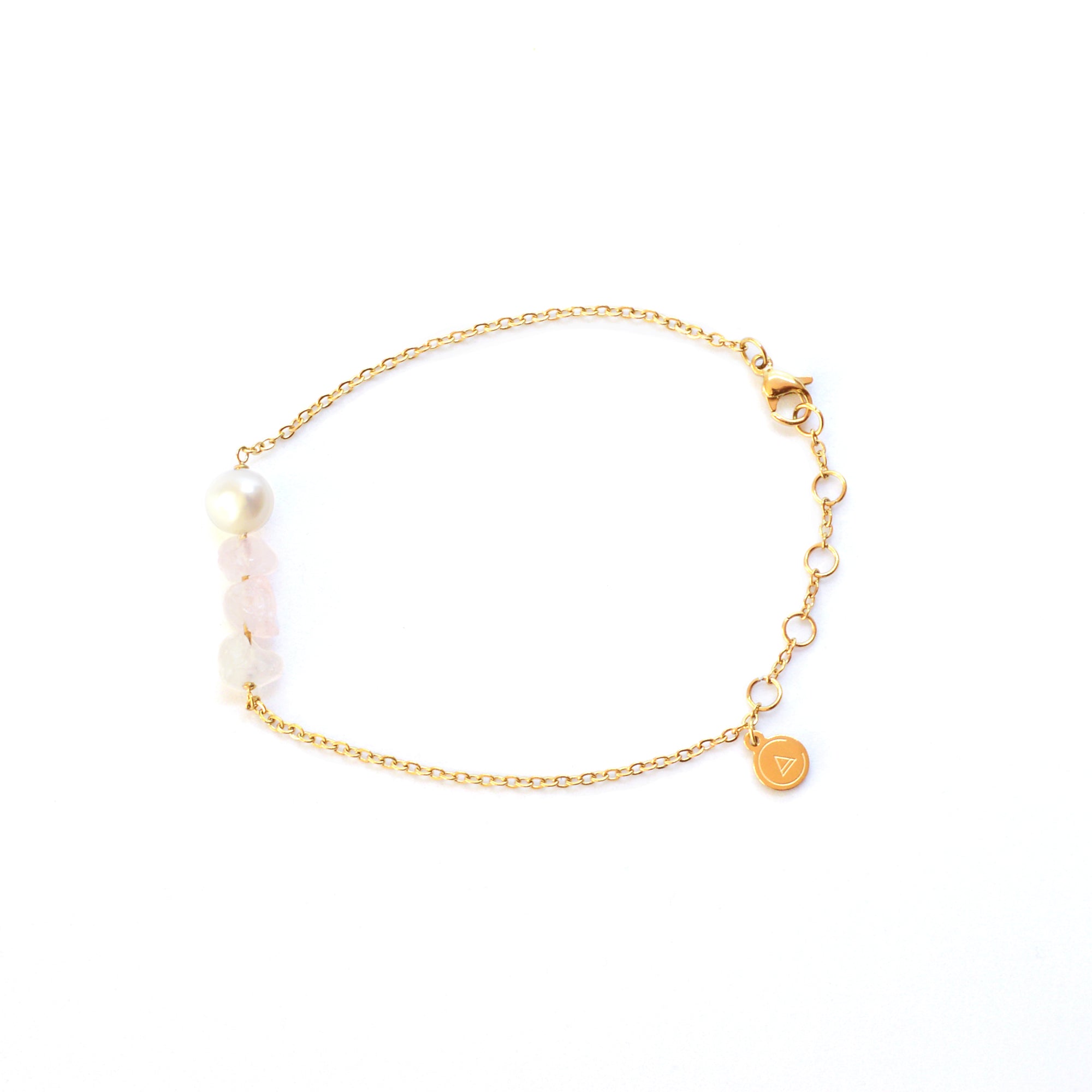 Bracelet Connection Pearl & Rose Quartz